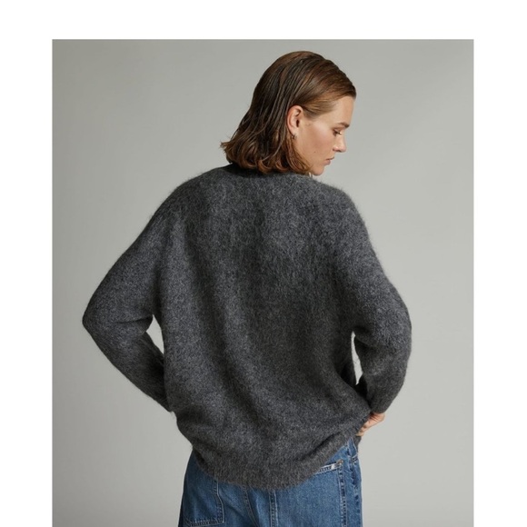 Everlane The Superfuzz Alpaca Cardigan in Dark Charcoal size Small. New with tag - Picture 5 of 14